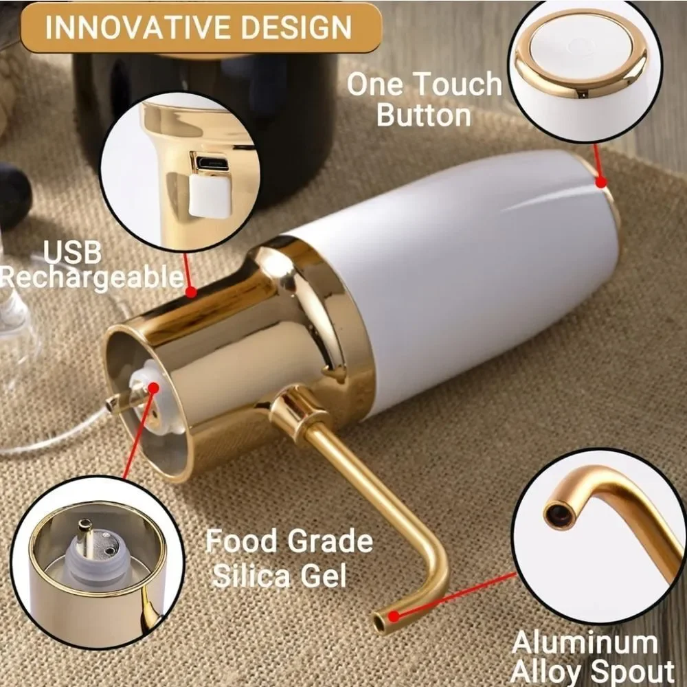 ELECTRIC WINE AERATOR DECANTER POURER AUTOMATIC DISPENSER with USB RECHARGEABLE